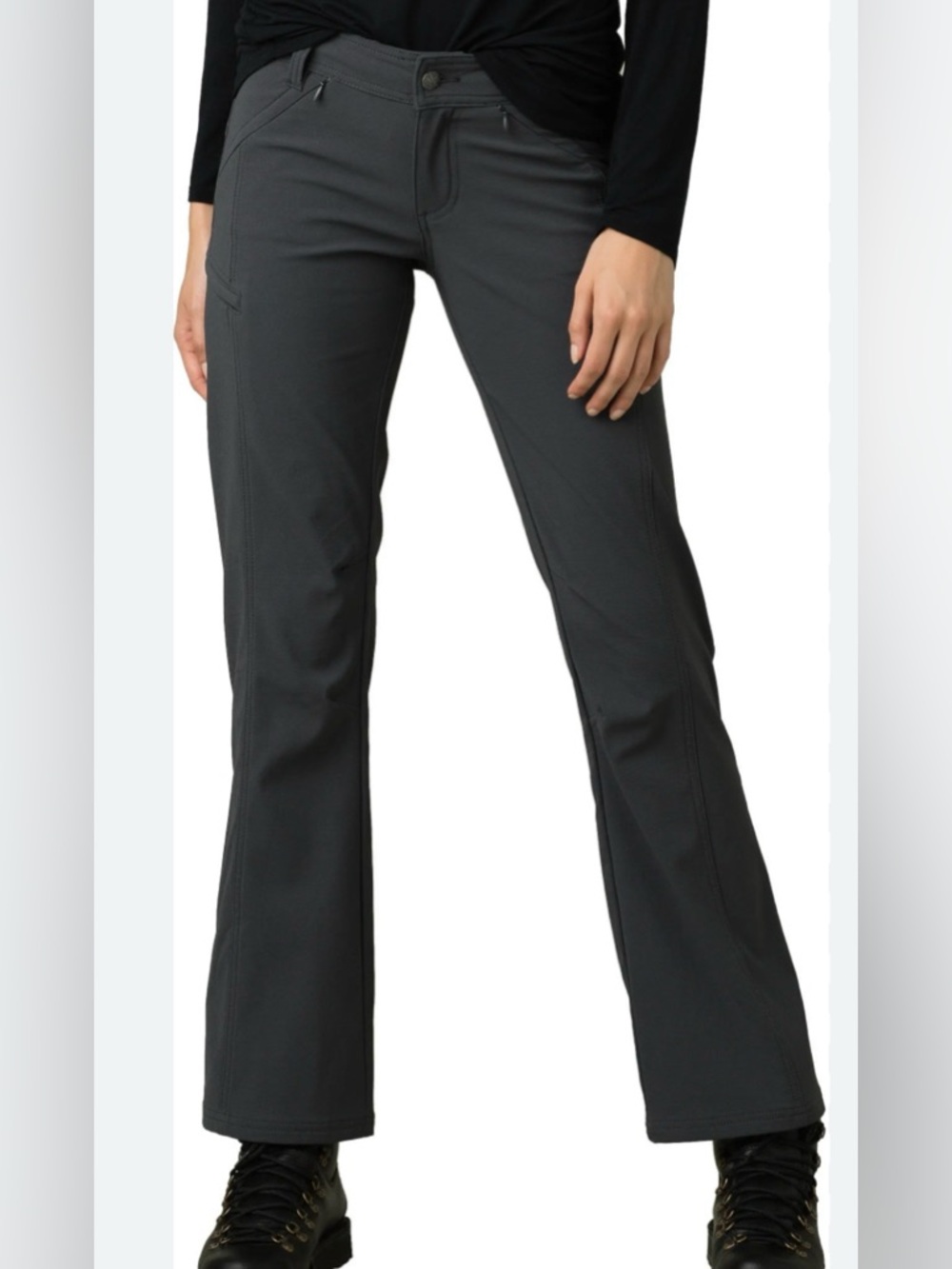 Prana Charcoal Stretch Bootcut Winter Hallena Hiking Pants